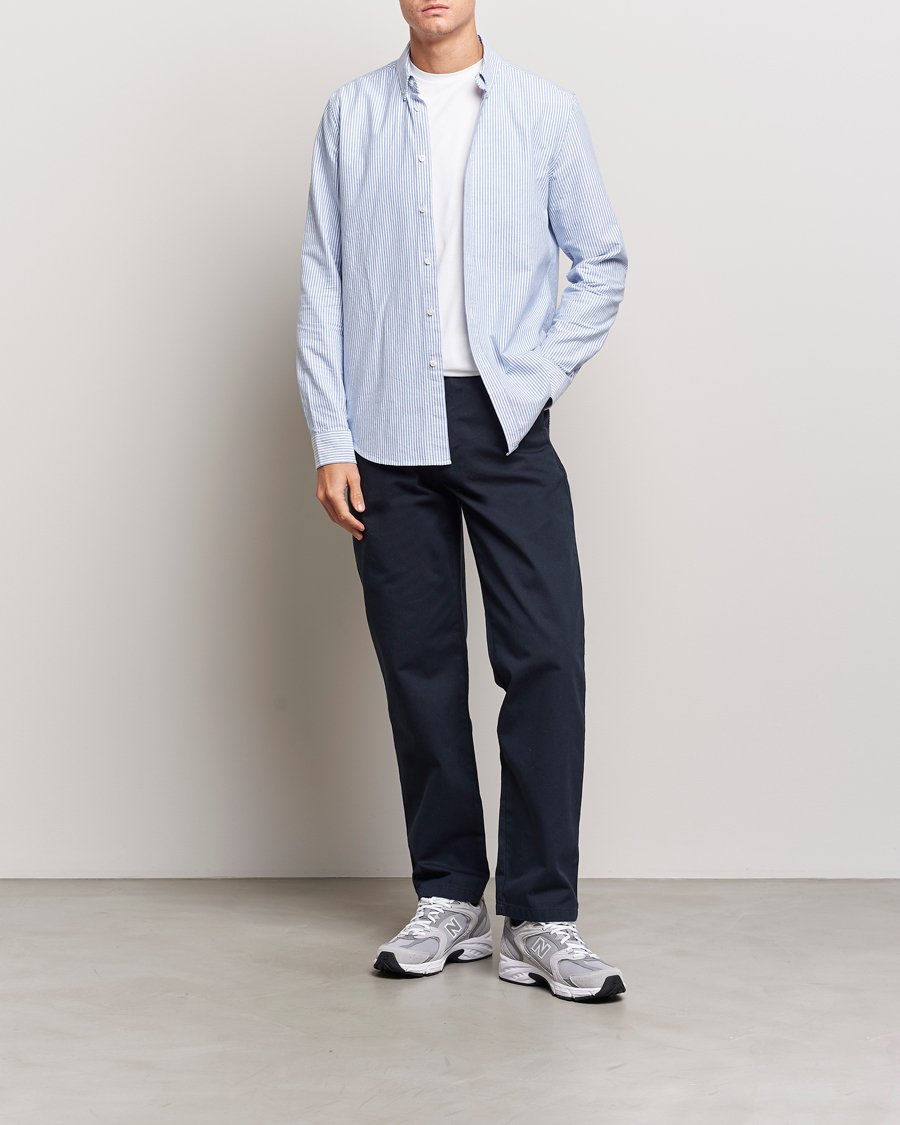 Heren | Broeken | Samsøe Samsøe | Johnny Cotton Trousers Salute Navy