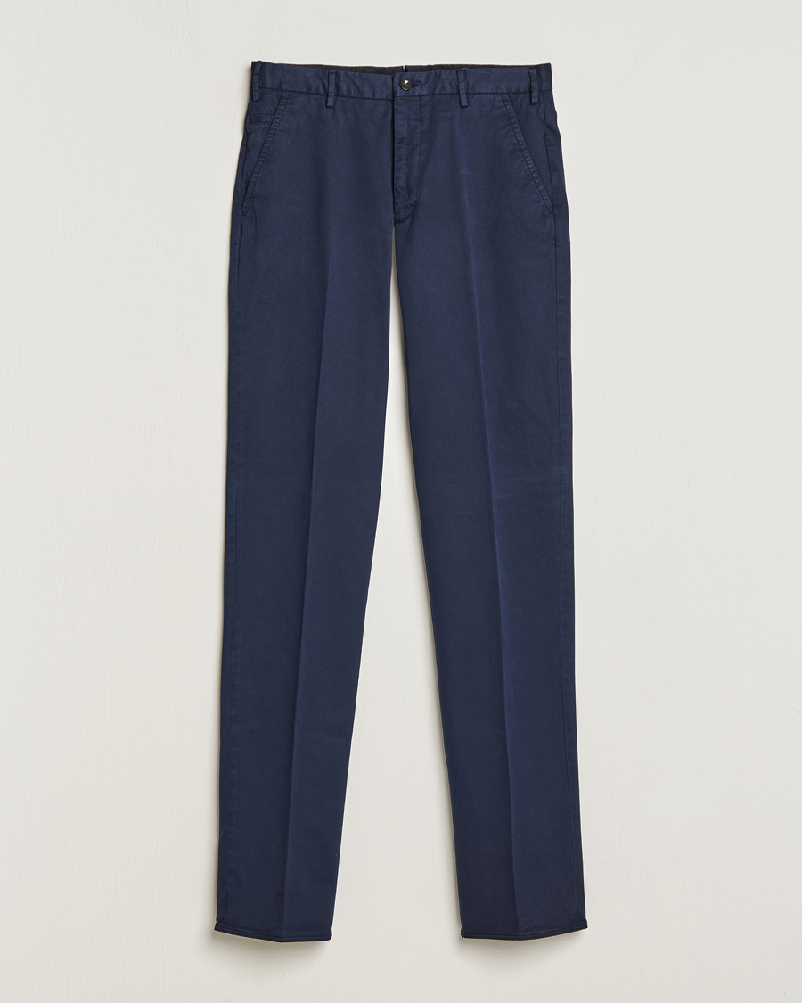 Heren | Broeken | Incotex | Straight Fit Cotton Chinos Navy