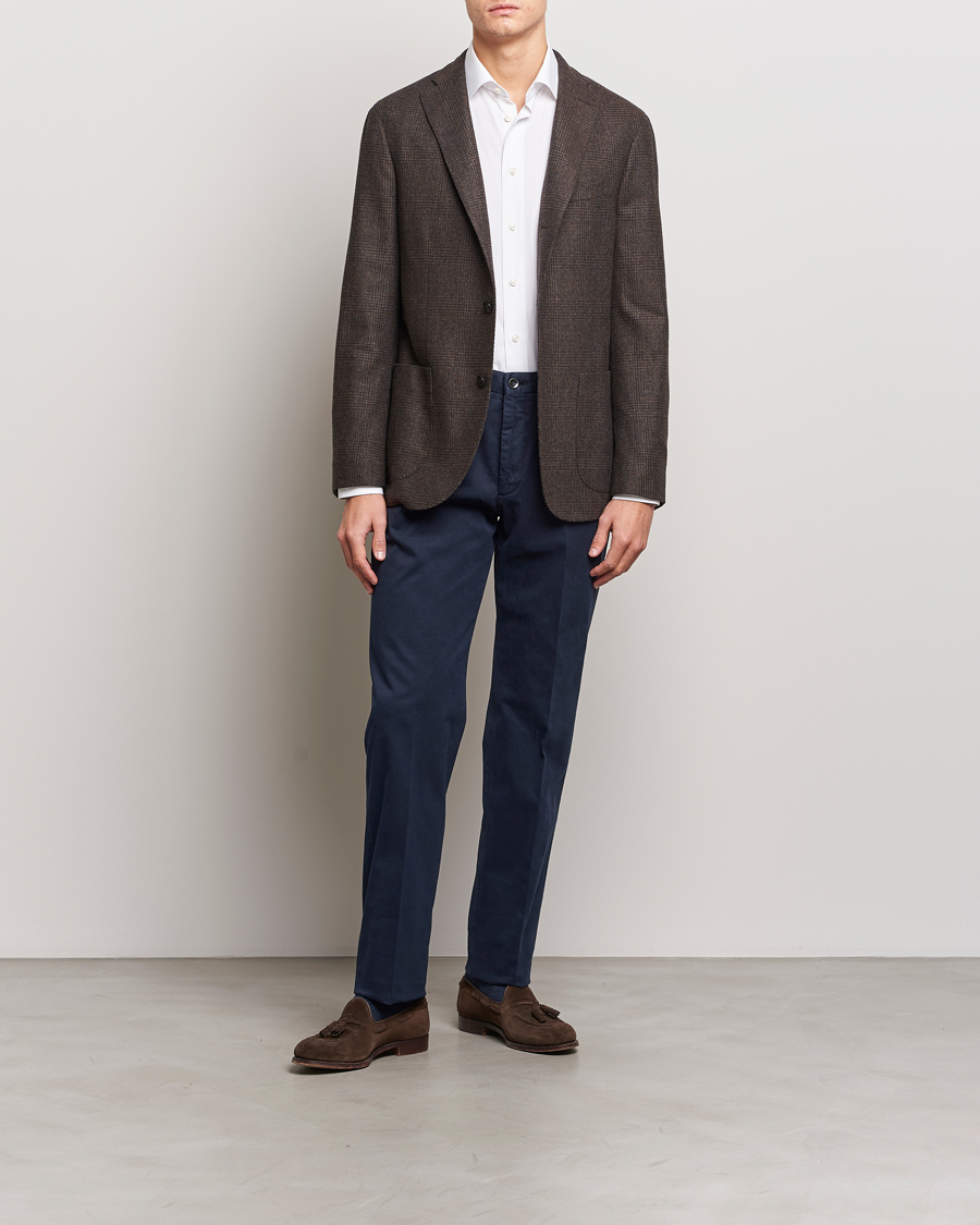 Heren | Broeken | Incotex | Straight Fit Cotton Chinos Navy