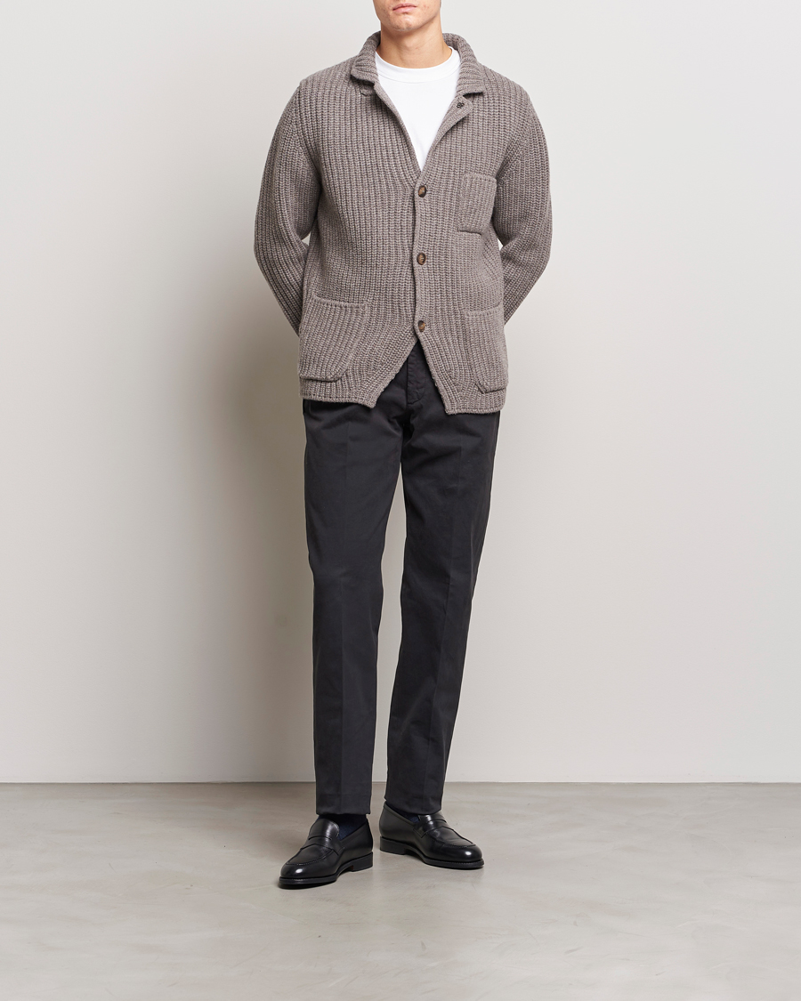 Heren | Broeken | Incotex | Straight Fit Cotton Chinos Black