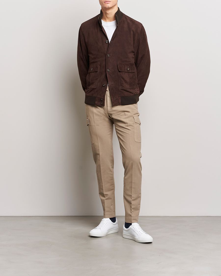 Heren | Broeken | Incotex | Slim Fit Cotton Cargo Pocket Trousers Beige