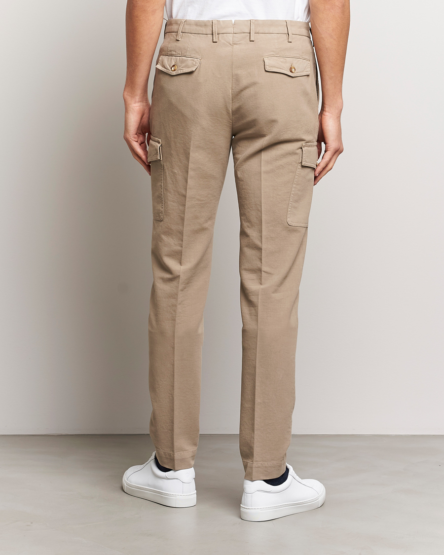 Heren | Broeken | Incotex | Slim Fit Cotton Cargo Pocket Trousers Beige