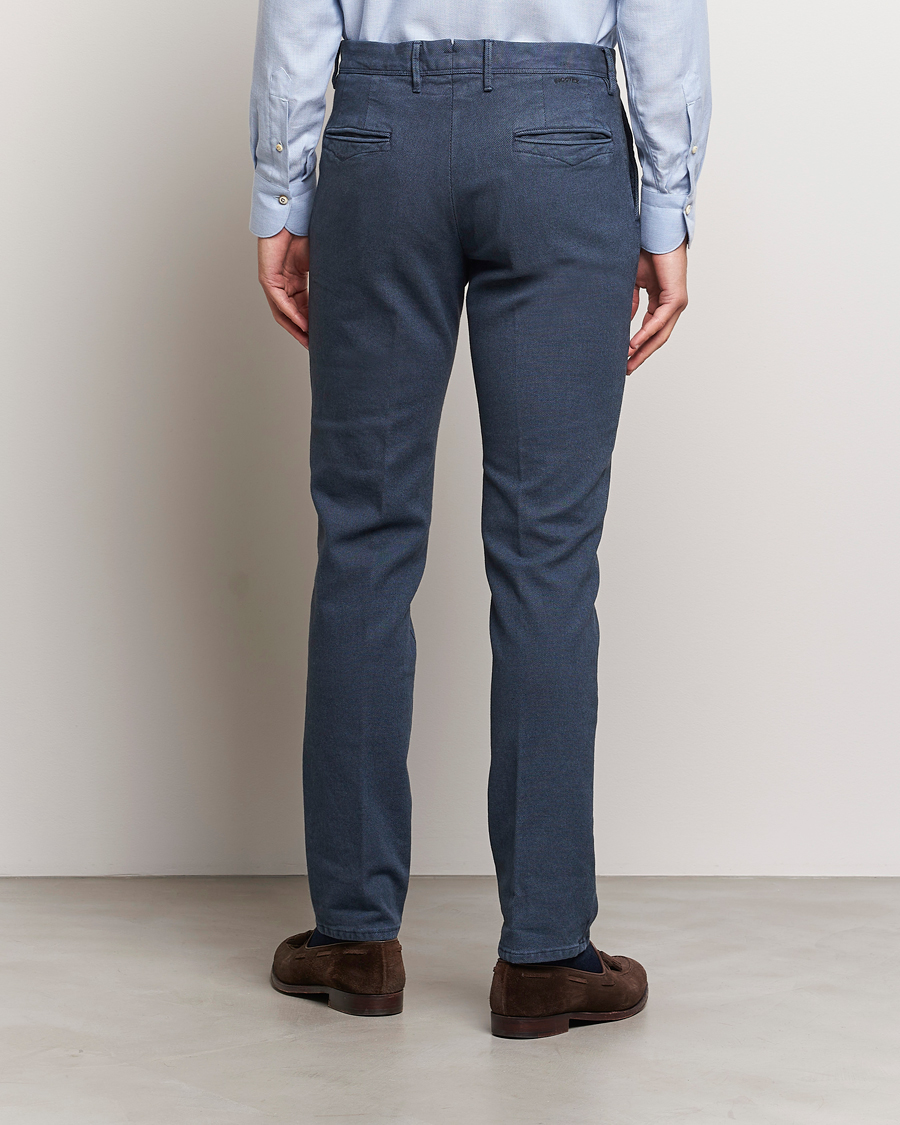 Heren | Broeken | Incotex | Slim Fit Overdyed Microstructure Slacks Dark Blue