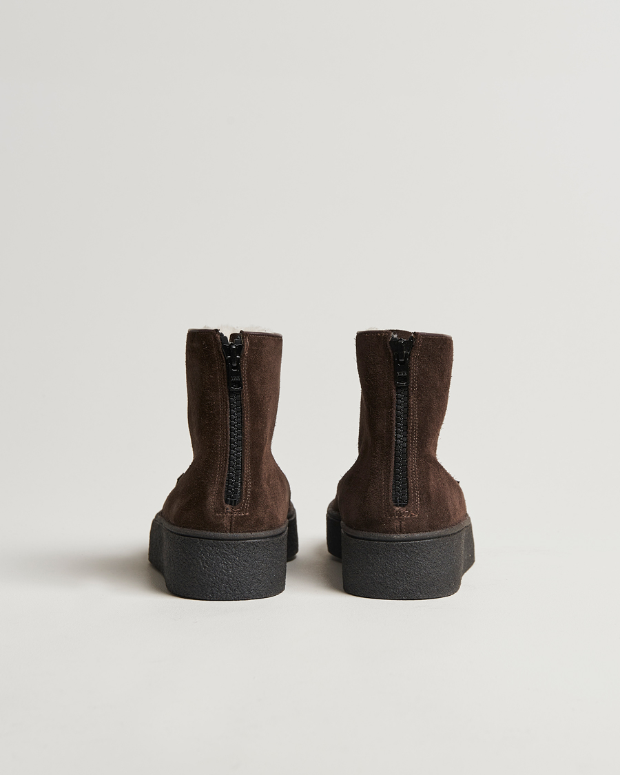 Heren | Laarzen | Sanders | Sherling Lined Suede Curling Boot Chocolate