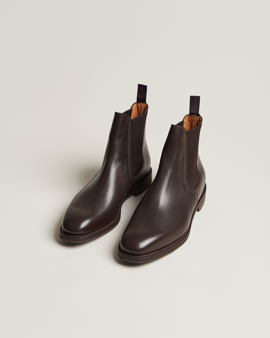 Heren | Sanders Liam Chelsea Boot Dark Brown Calf | Sanders | Liam Chelsea Boot Dark Brown Calf