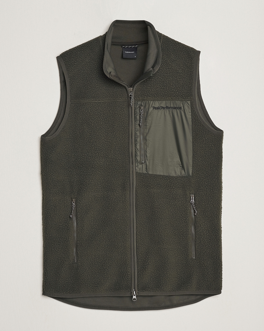 Heren | Gilets | Peak Performance | Pile Vest Olive Extreme
