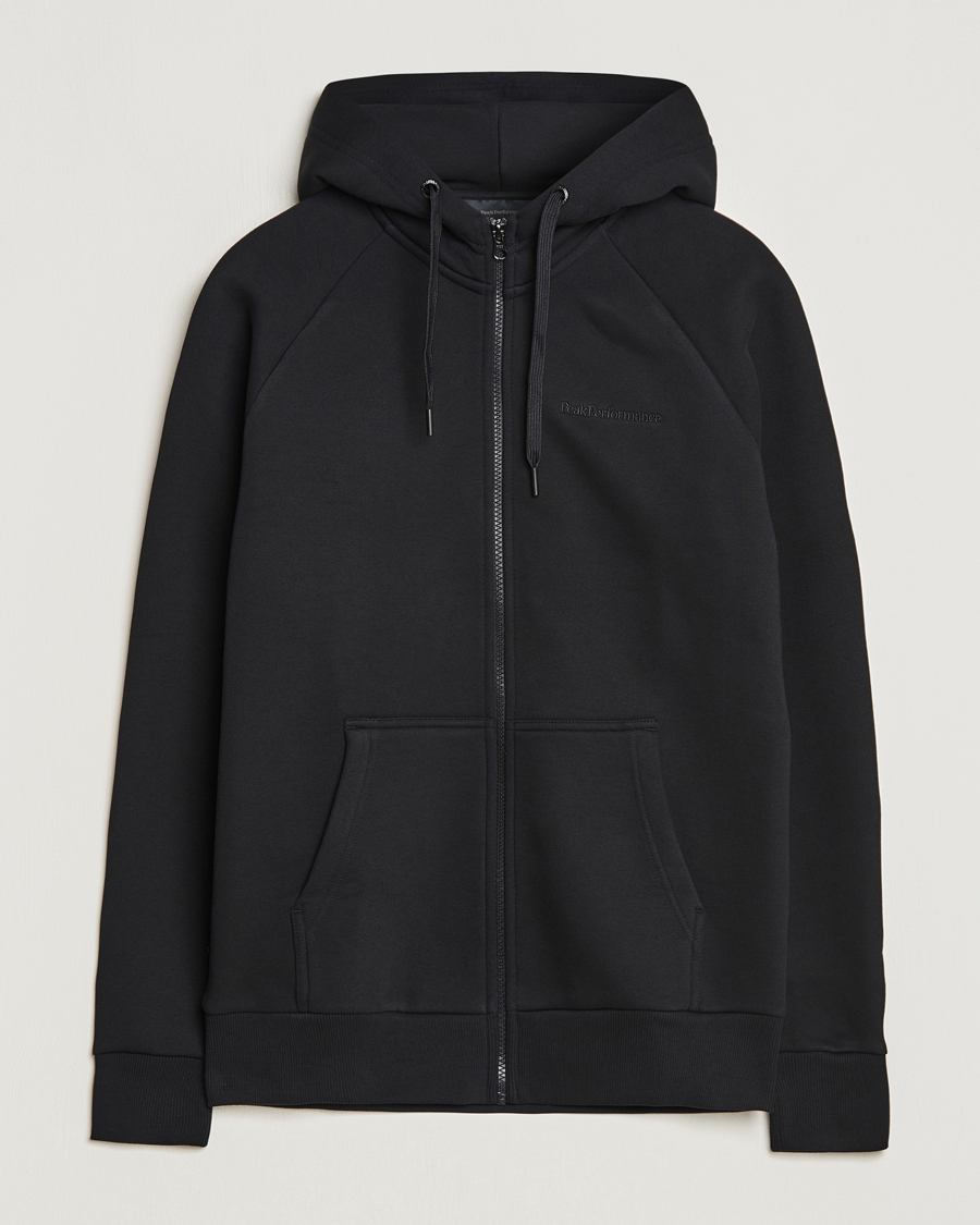 Heren | Truien | Peak Performance | Original Logo Full Zip Hoodie Black