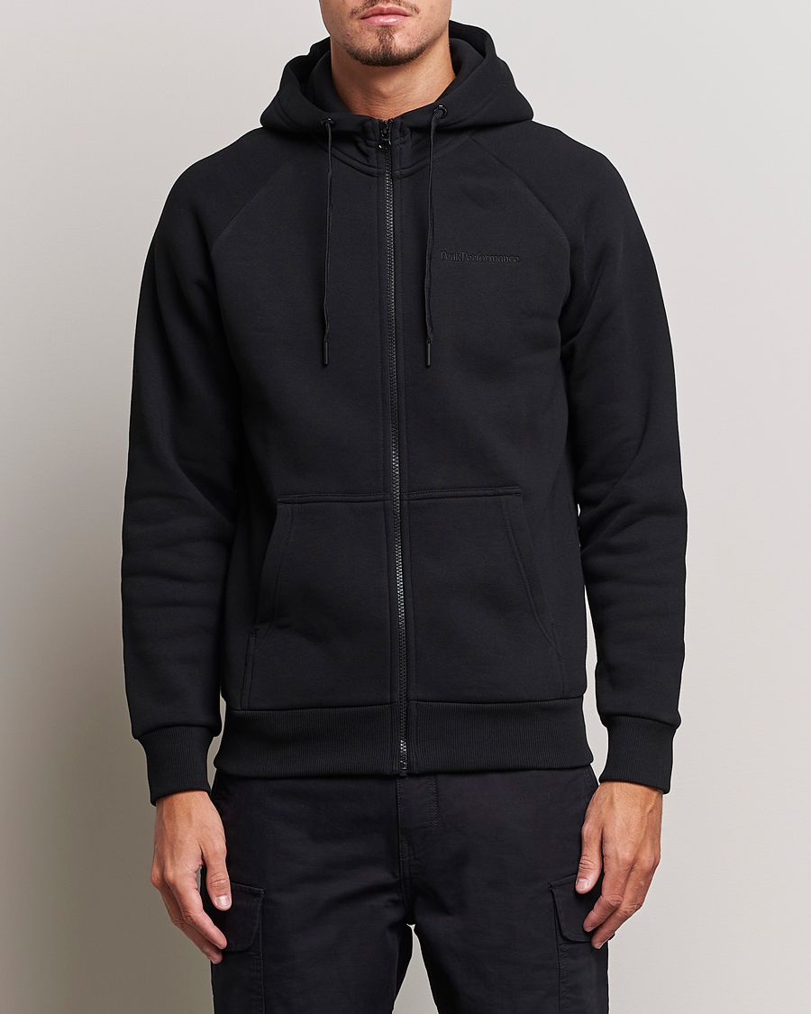 Heren | Truien | Peak Performance | Original Logo Full Zip Hoodie Black
