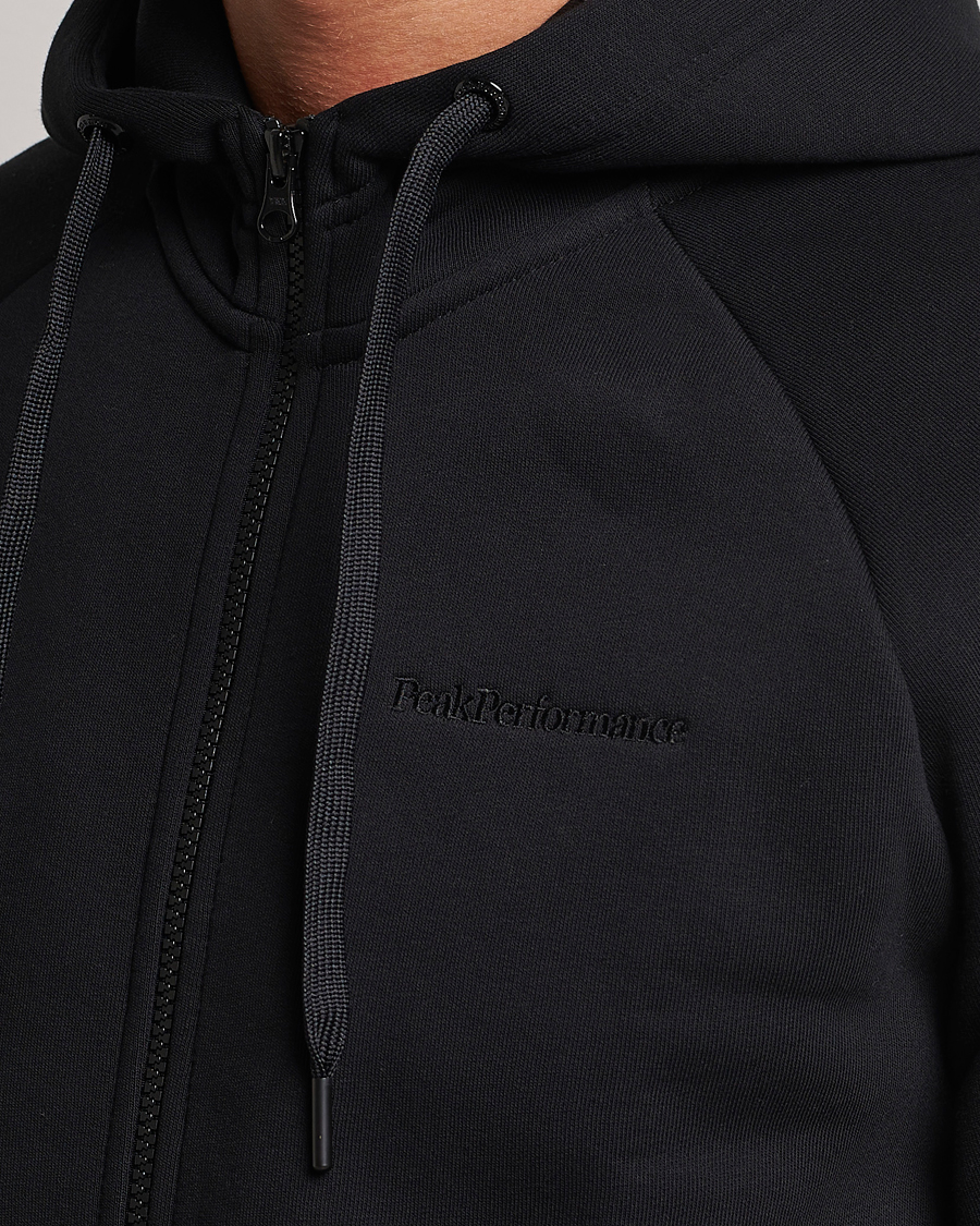 Heren | Truien | Peak Performance | Original Logo Full Zip Hoodie Black