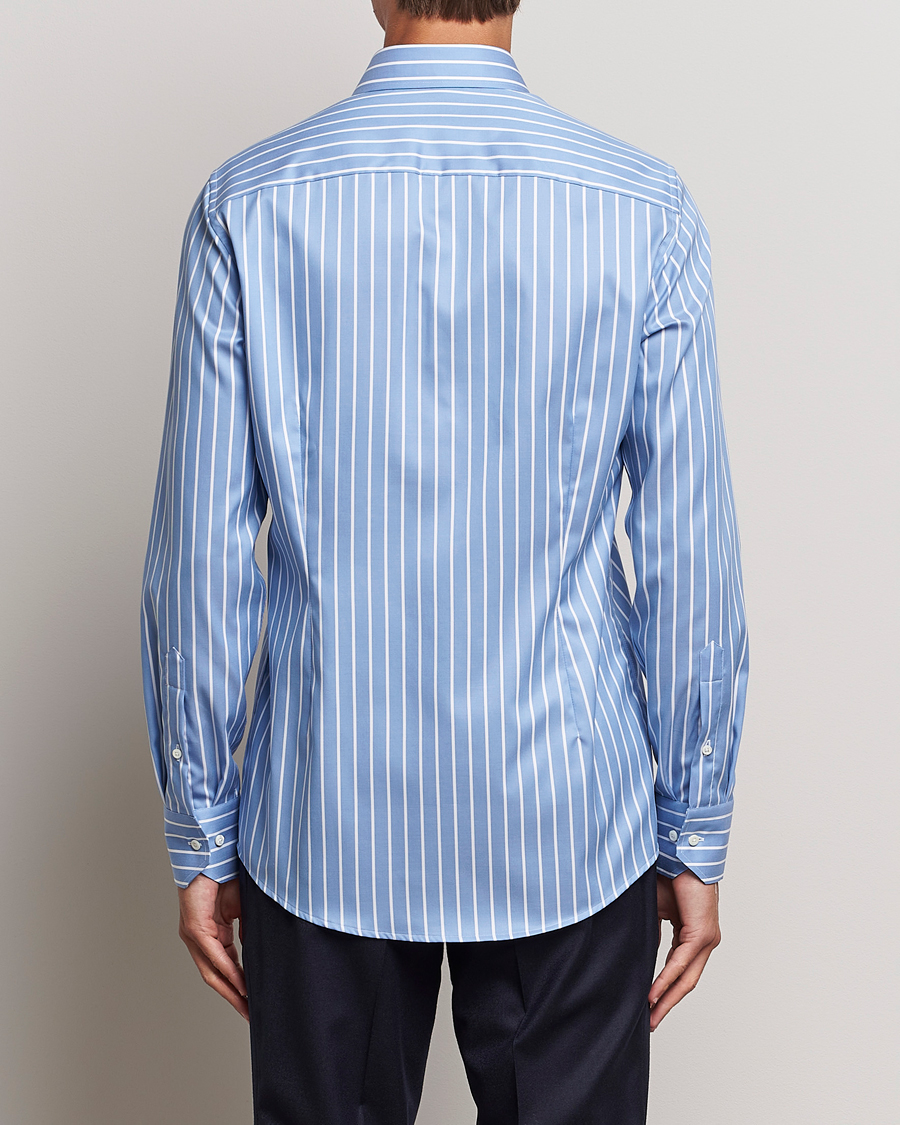 Heren | Overhemden | Stenströms | Slimline Striped Cut Away Shirt Blue