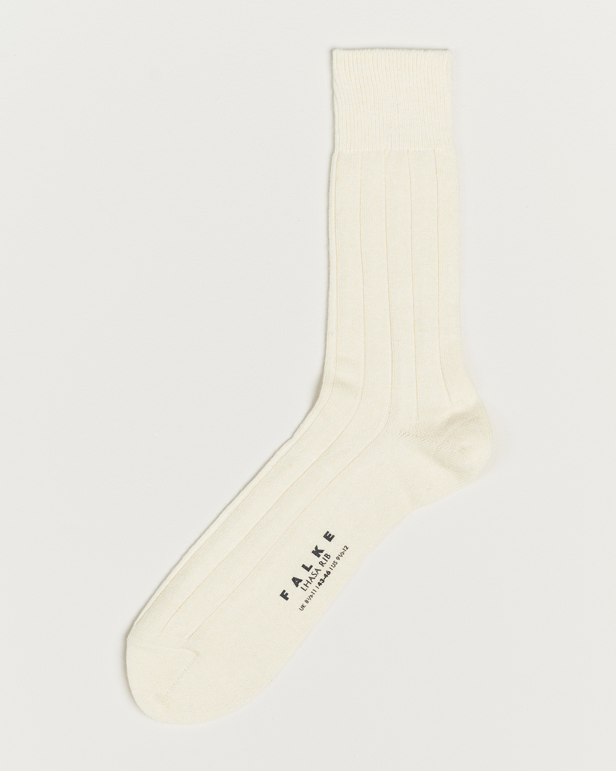 Heren | Ondergoed | Falke | Lhasa Cashmere Socks Pearl White