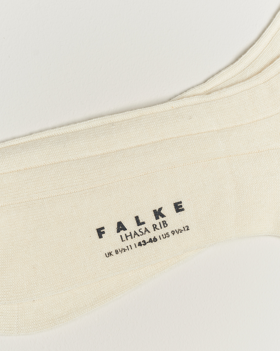 Heren | Ondergoed | Falke | Lhasa Cashmere Socks Pearl White
