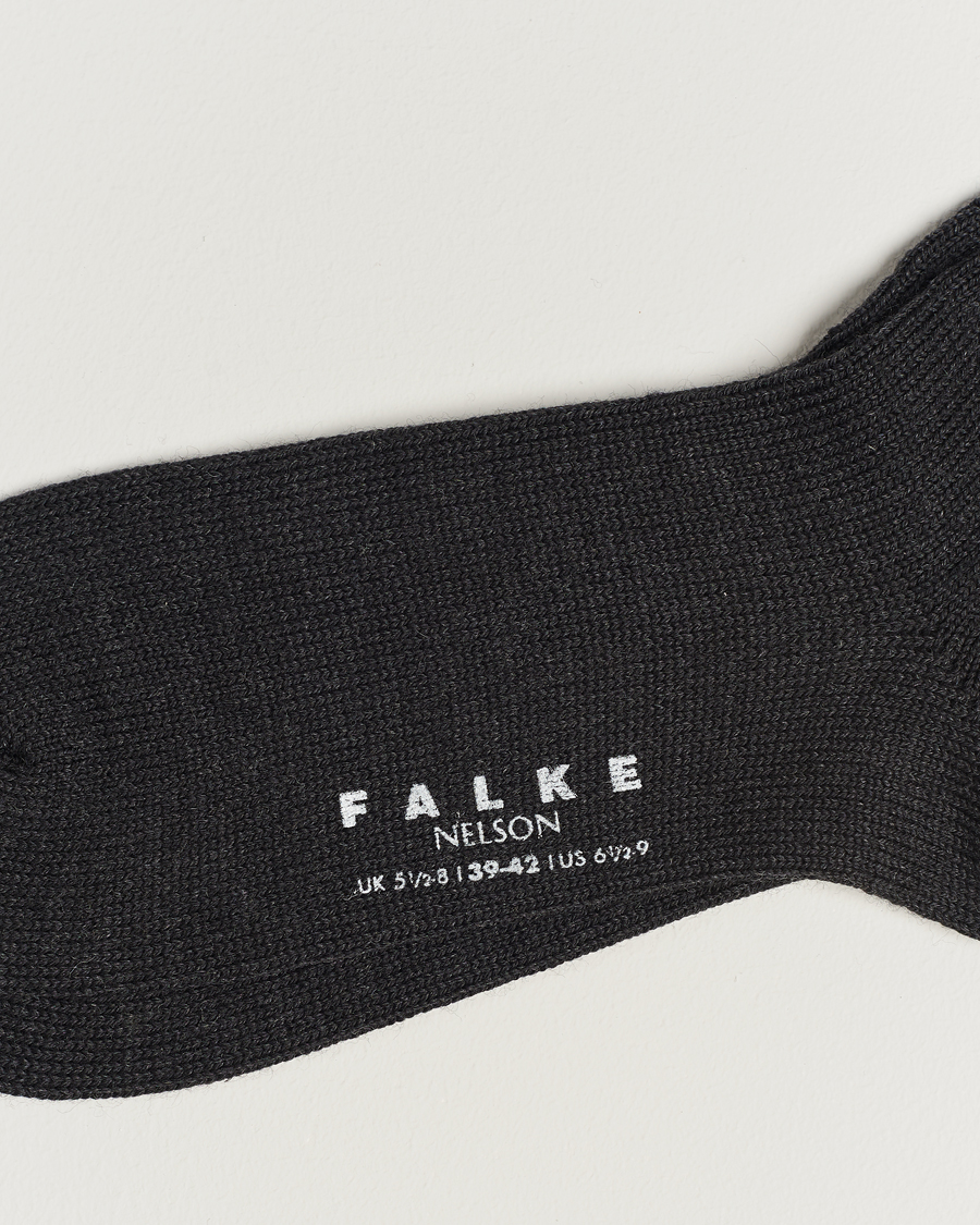 Heren |  | Falke | Nelson Wool Boot Sock Anthracite Melange
