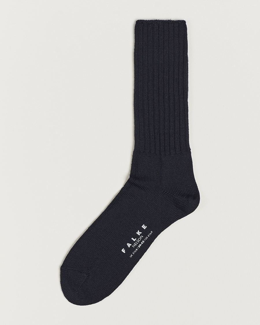 Heren | Ondergoed | Falke | Nelson Wool Boot Sock Dark Navy