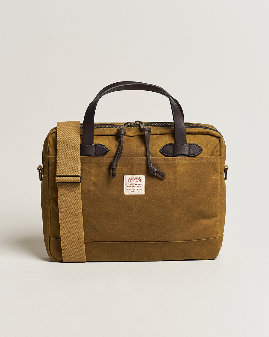 Heren | Tassen | Filson | Tin Cloth Compact Briefcase Dark Tan