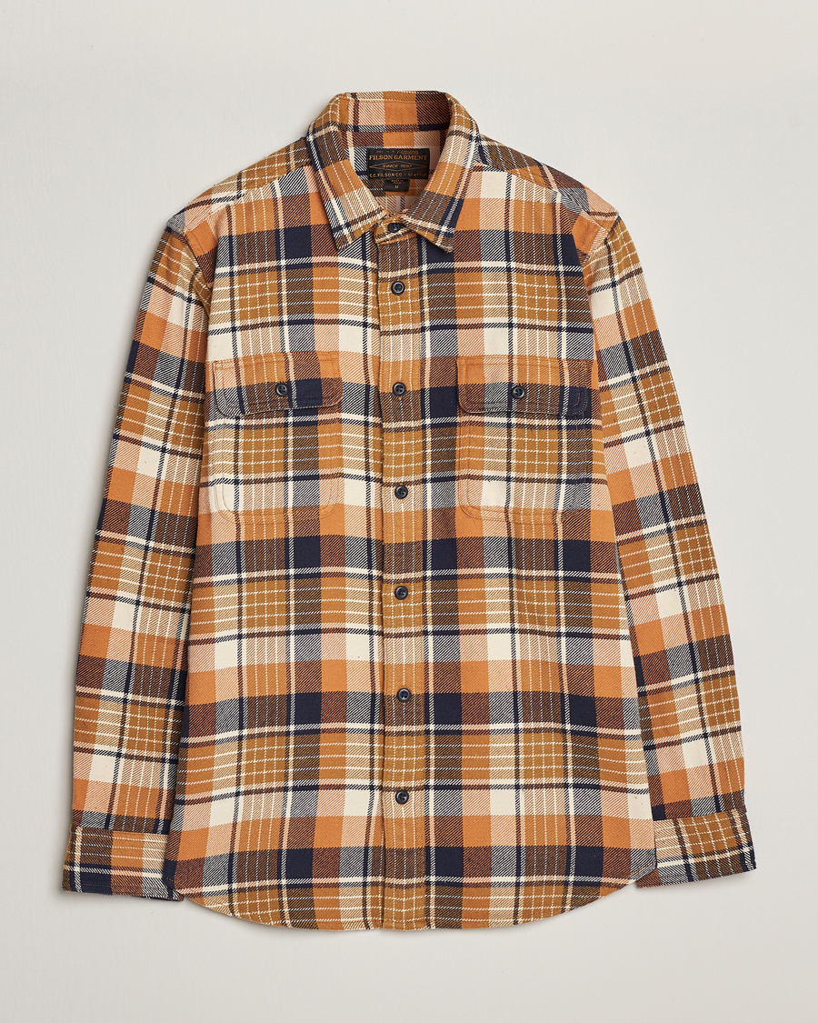 Heren | Overhemden | Filson | Vintage Flannel Work Shirt Navy/Cumin Red