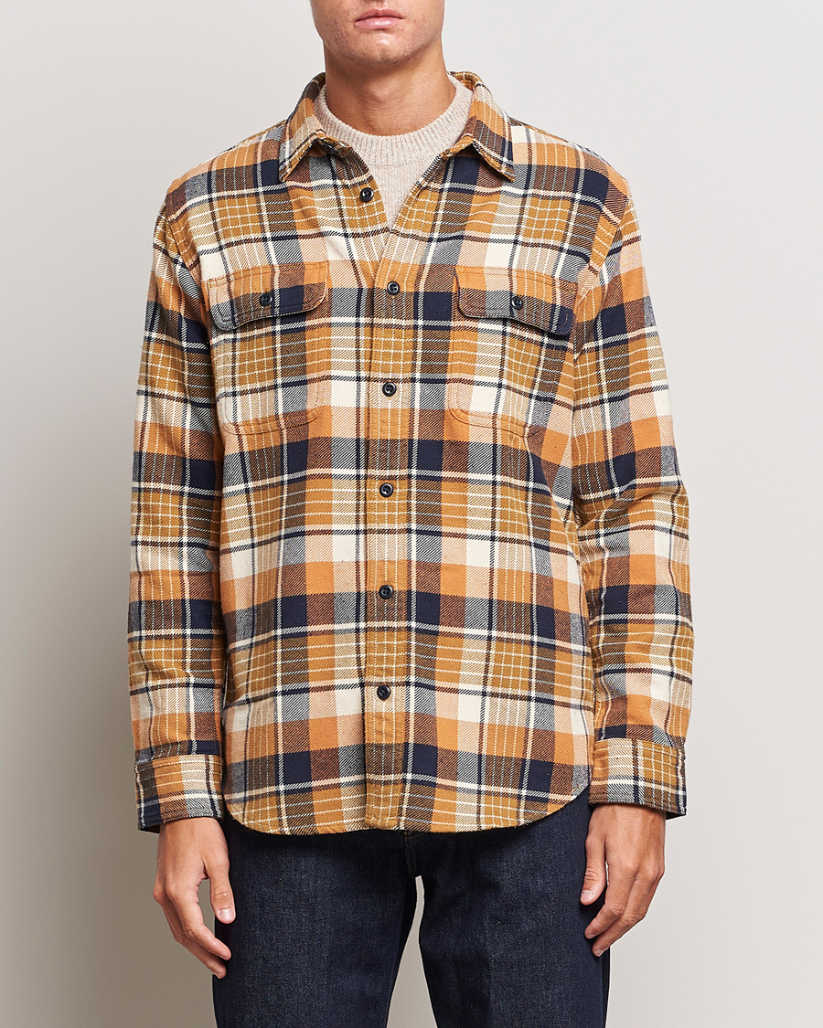 Heren | Overhemden | Filson | Vintage Flannel Work Shirt Navy/Cumin Red