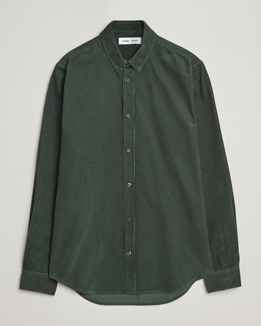 Heren | Overhemden | Samsøe Samsøe | Samsøe & Samsøe Liam Baby Cord Shirt Garden Topiary