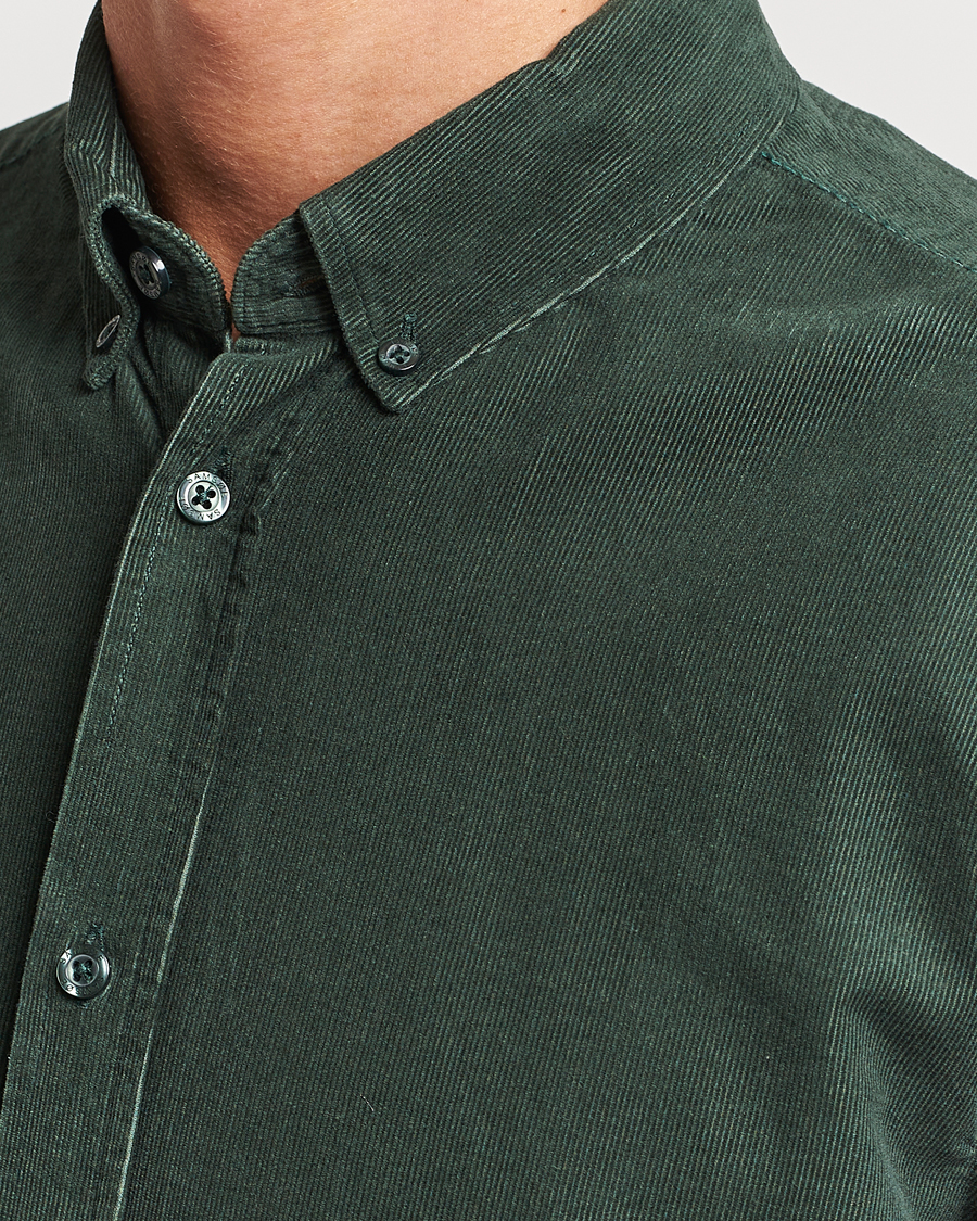 Heren | Overhemden | Samsøe Samsøe | Samsøe & Samsøe Liam Baby Cord Shirt Garden Topiary
