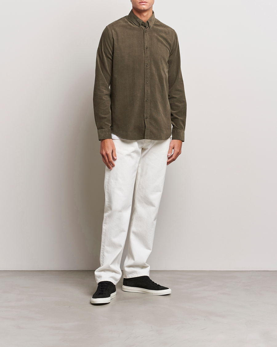 Heren | Overhemden | Samsøe Samsøe | Samsøe & Samsøe Liam Baby Cord Shirt Crocodile