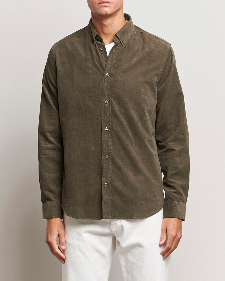 Heren | Overhemden | Samsøe Samsøe | Samsøe & Samsøe Liam Baby Cord Shirt Crocodile