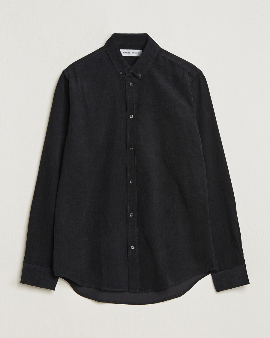 Heren | Overhemden | Samsøe Samsøe | Samsøe & Samsøe Liam Baby Cord Shirt Black