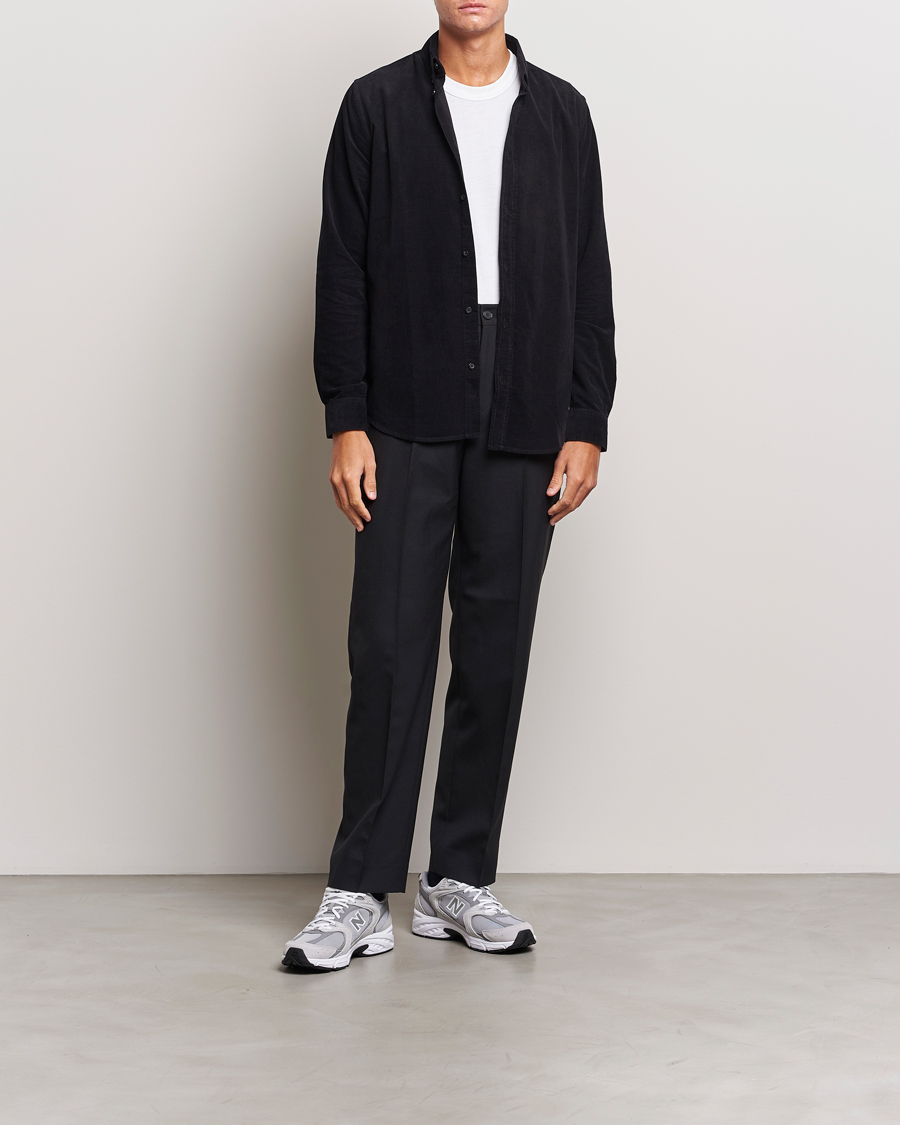Heren | Overhemden | Samsøe Samsøe | Samsøe & Samsøe Liam Baby Cord Shirt Black