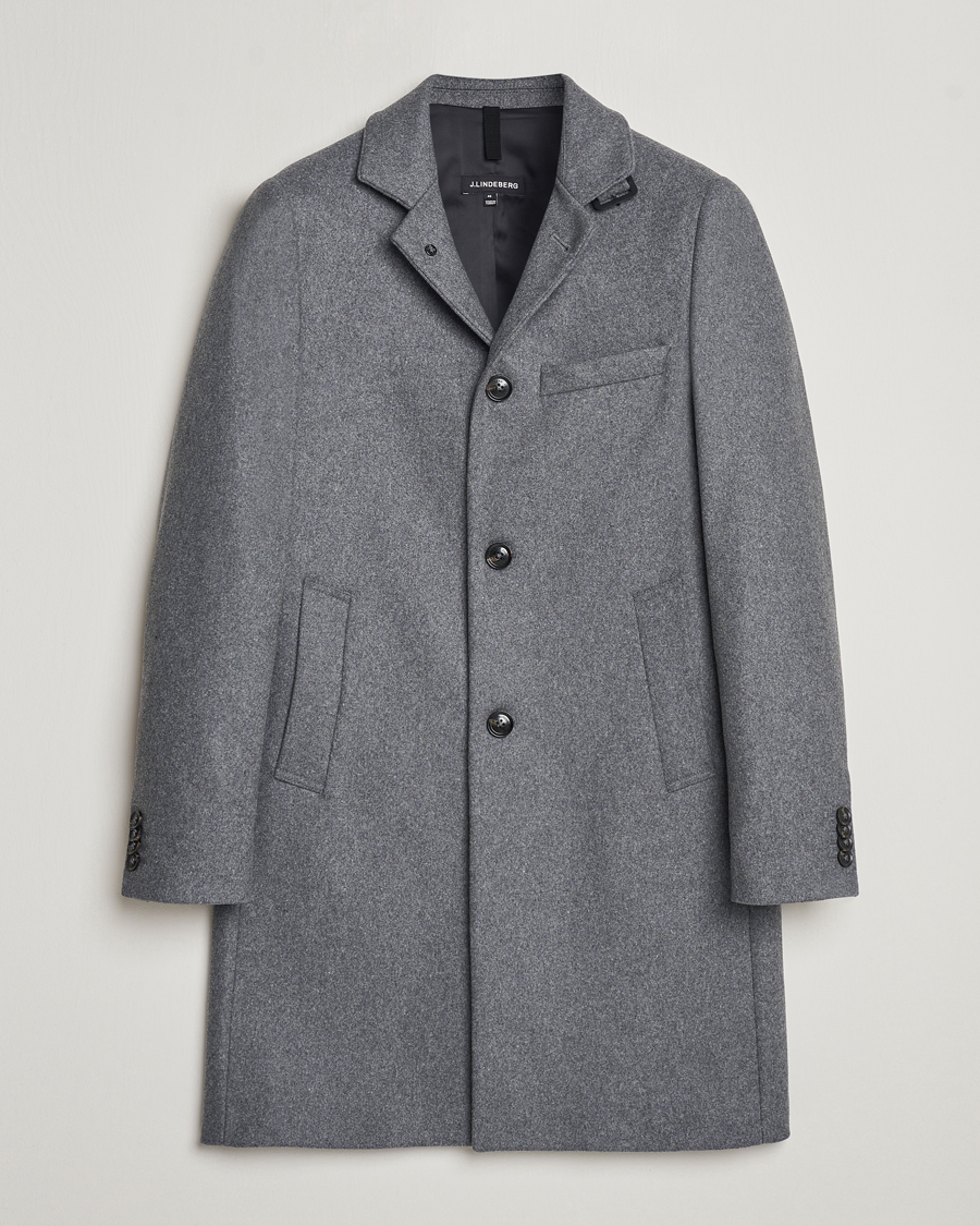 Heren | Jassen | J.Lindeberg | Holger Melton Coat Mid Grey Mel