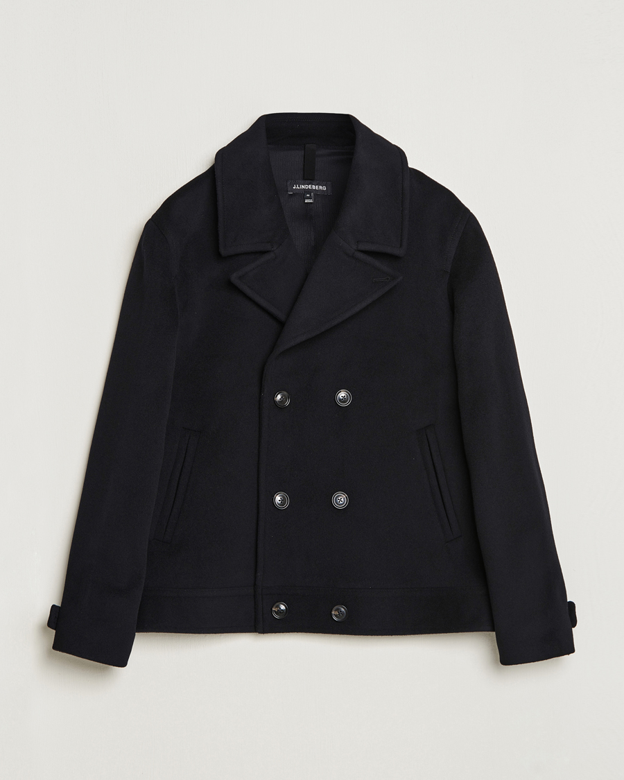 Heren | Jassen | J.Lindeberg | Don Double Breasted Wool/Cashmere Jacket Black