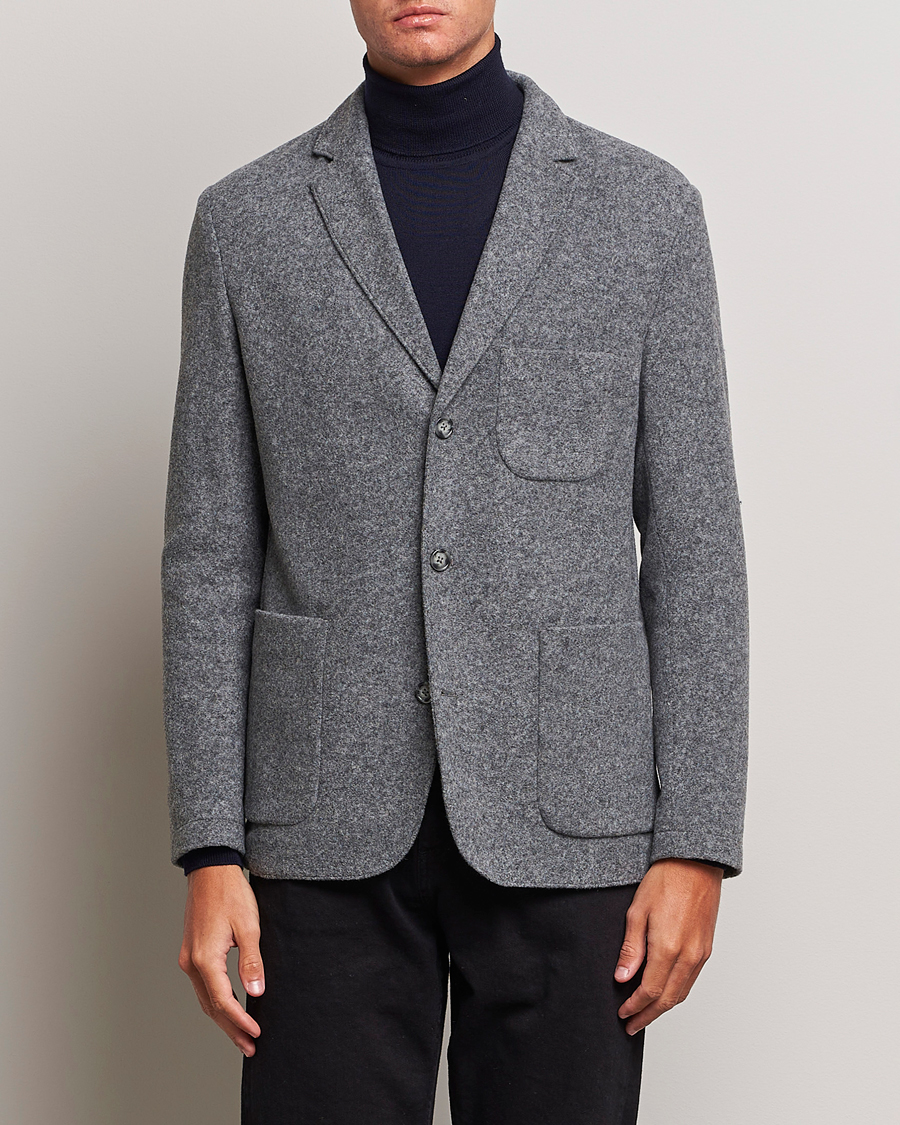 Heren | Blazers | J.Lindeberg | Carlton Wool Cardigan Blazer Mid Grey Mel