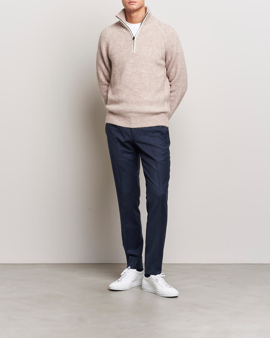 Heren | Broeken | J.Lindeberg | Grant Stretch Flannel Trousers Navy