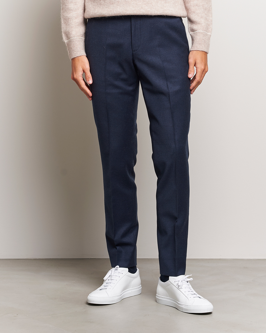 Heren | Broeken | J.Lindeberg | Grant Stretch Flannel Trousers Navy