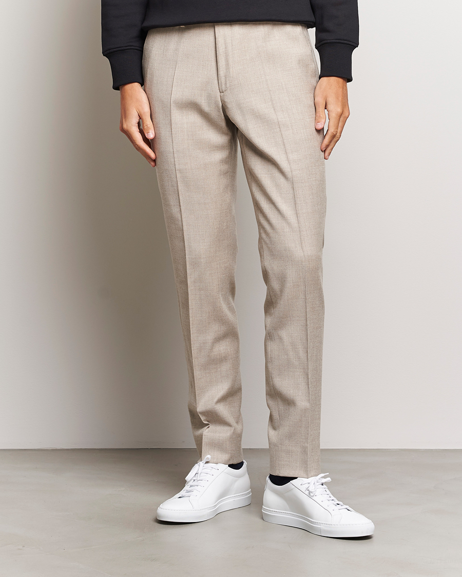 Heren | Broeken | J.Lindeberg | Grant Stretch Flannel Trousers Oyster Grey