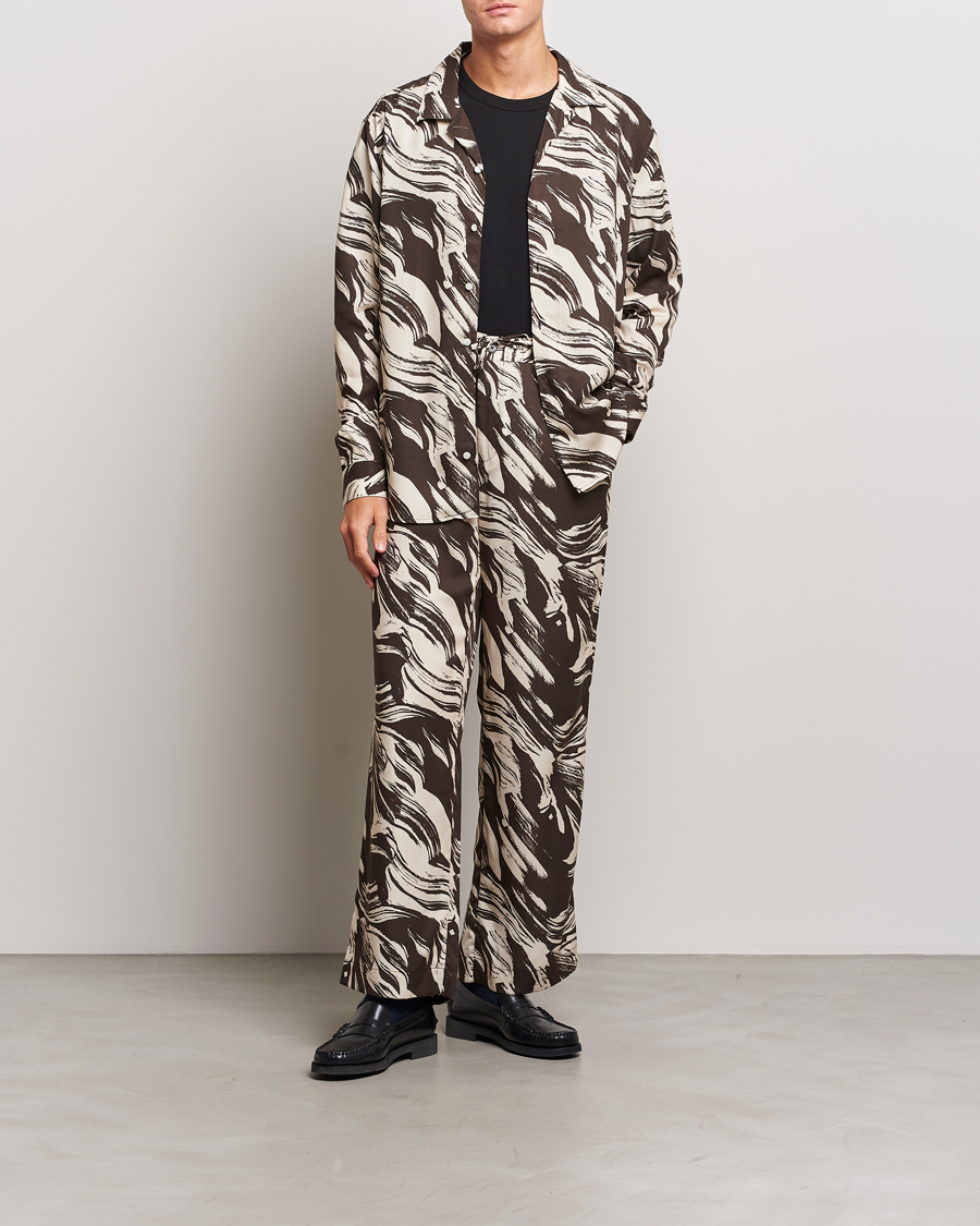 Heren | Overhemden | J.Lindeberg | Playa Printed Tencel Lounge Shirt Delicioso
