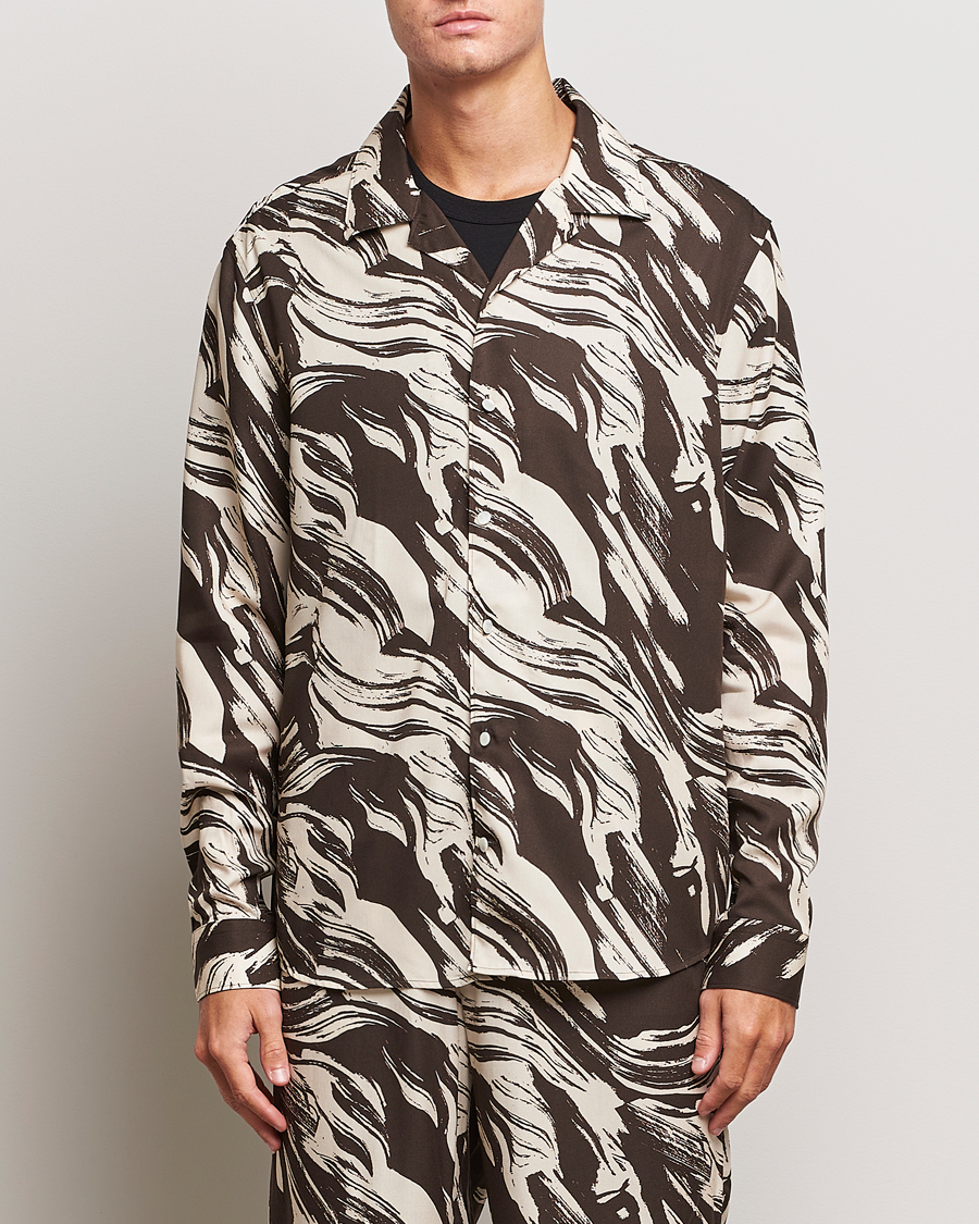 Heren | Overhemden | J.Lindeberg | Playa Printed Tencel Lounge Shirt Delicioso