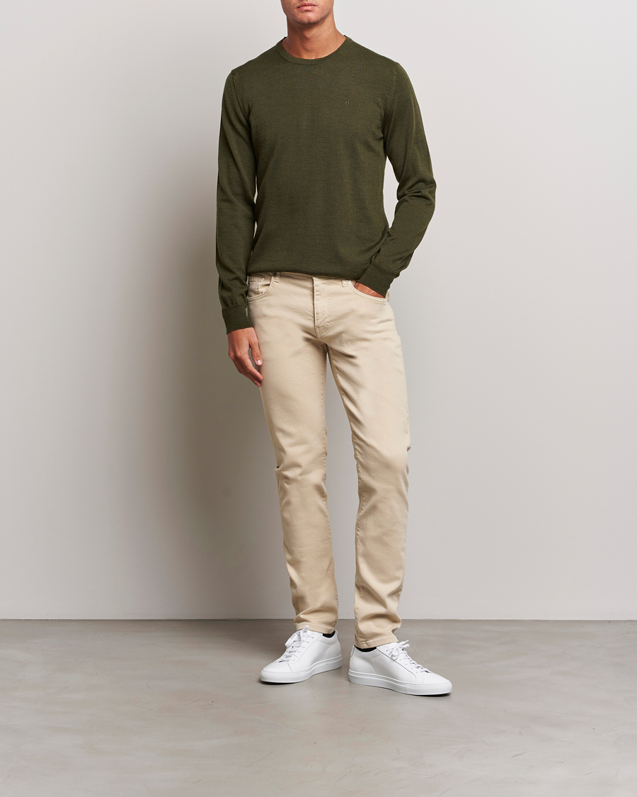 Heren | Truien | J.Lindeberg | Lyle True Merino Crew Neck Pullover Forest Green