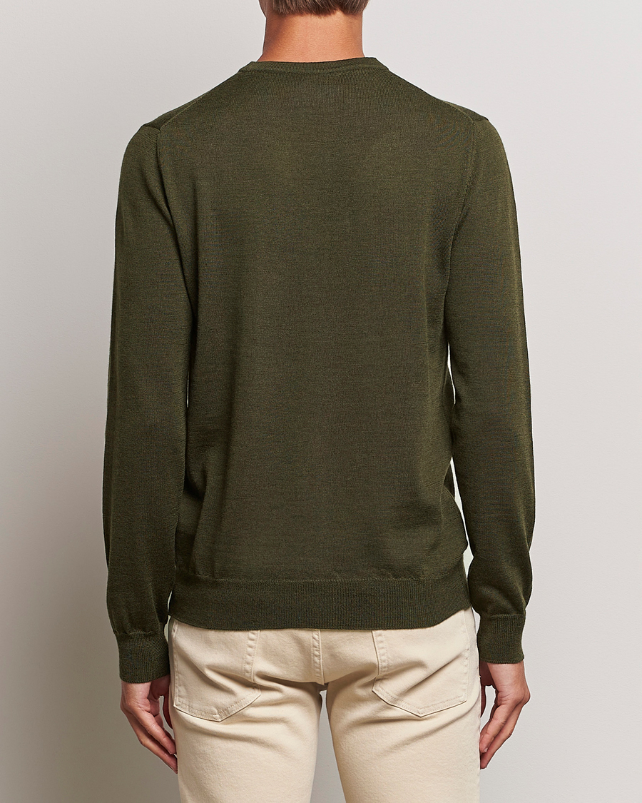 Heren | Truien | J.Lindeberg | Lyle True Merino Crew Neck Pullover Forest Green