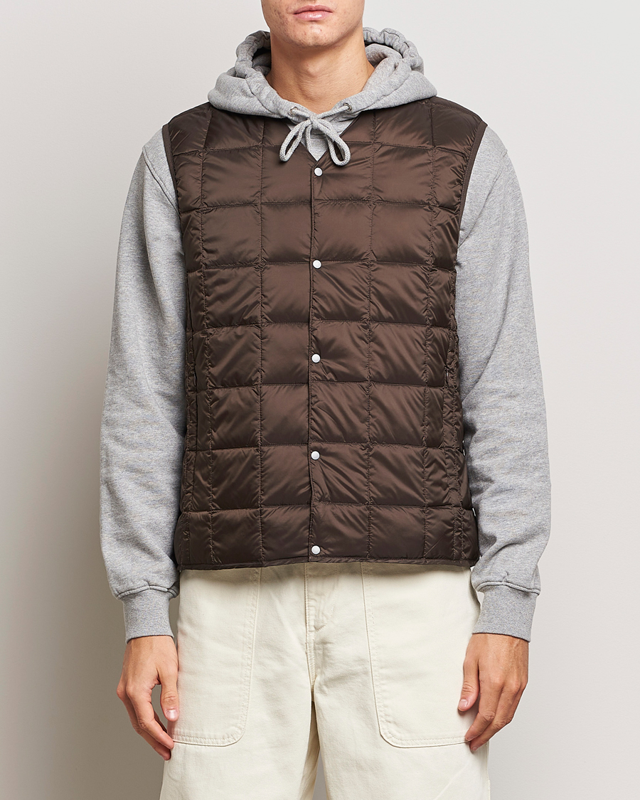 Heren | Jassen | TAION | V-Neck Lightweight Down Vest Dark Choco