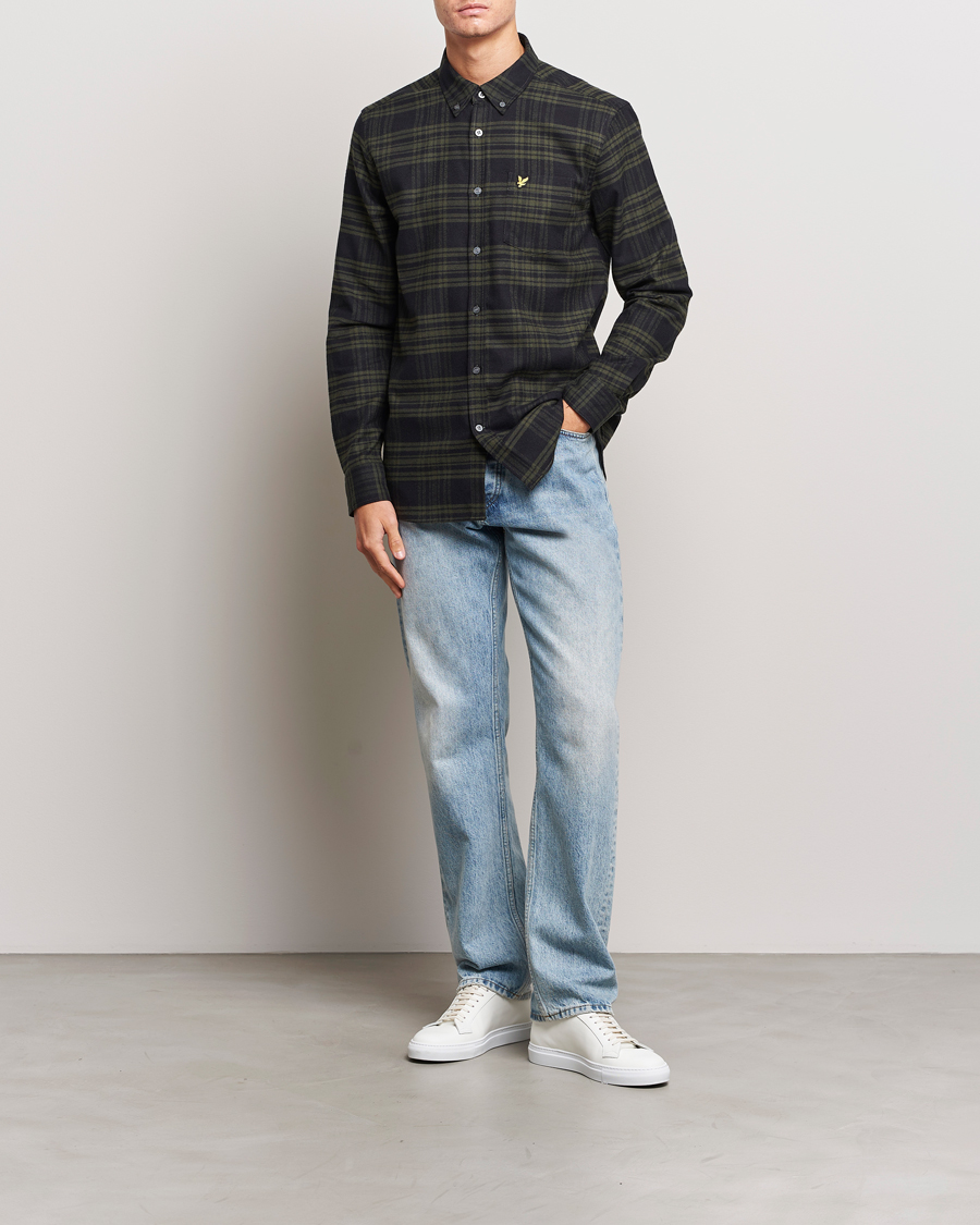 Heren | Overhemden | Lyle & Scott | Checked Flannel Button Down Shirt Mountain Moss