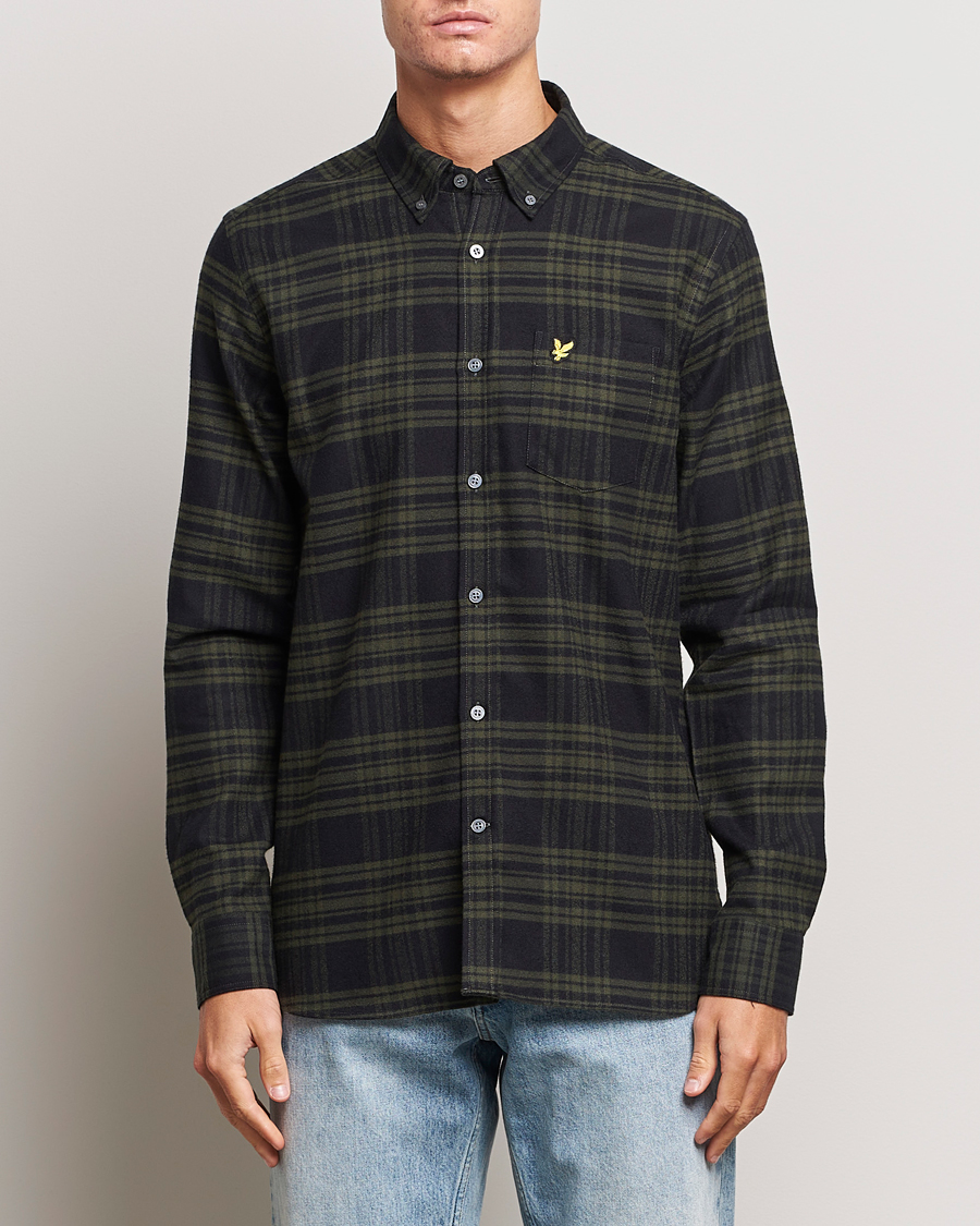 Heren | Overhemden | Lyle & Scott | Checked Flannel Button Down Shirt Mountain Moss