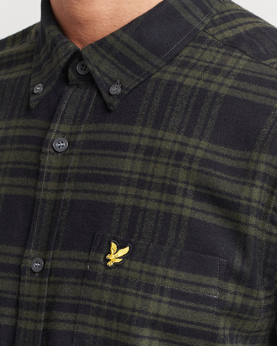 Heren | Overhemden | Lyle & Scott | Checked Flannel Button Down Shirt Mountain Moss