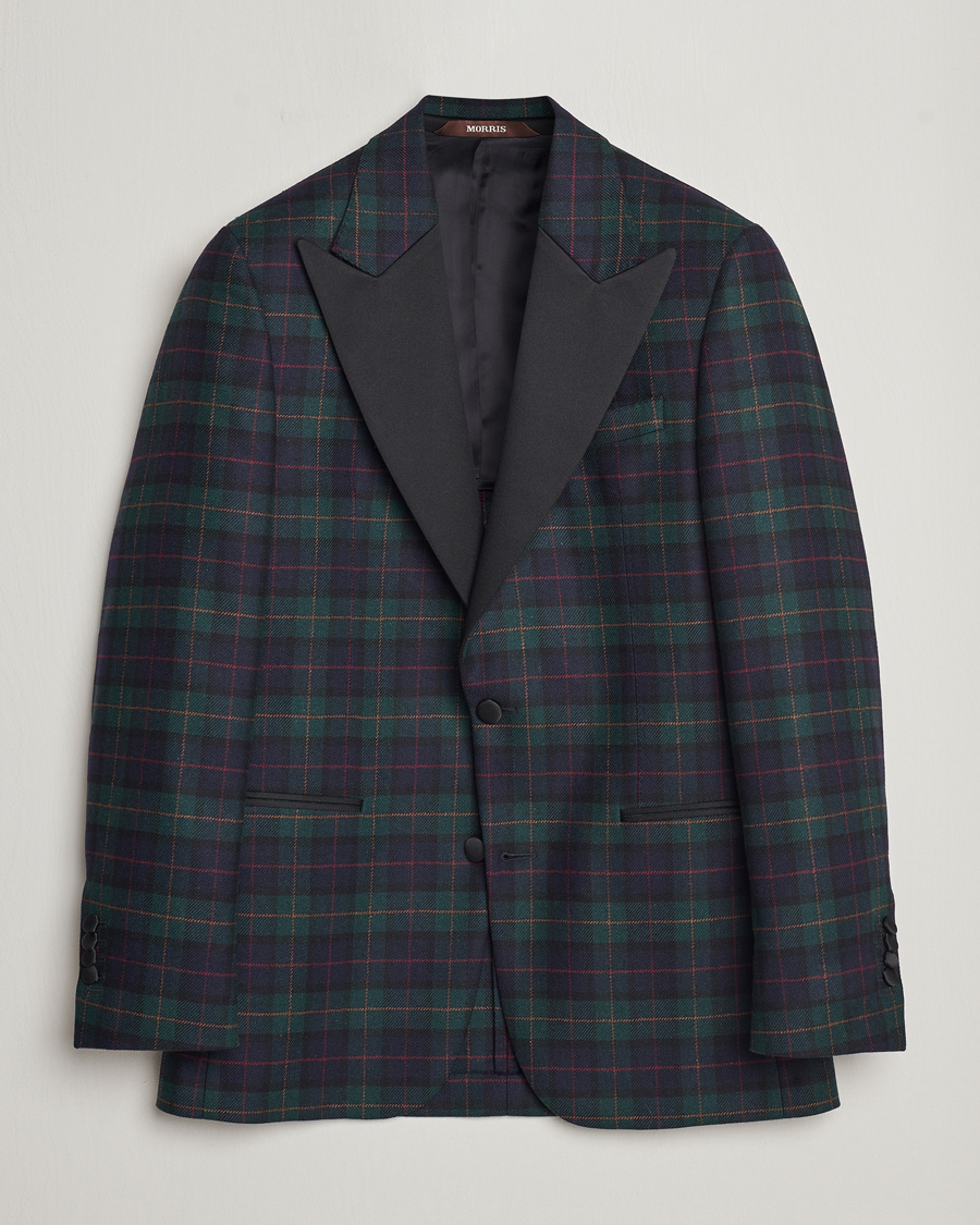 Heren | Blazers | Morris Heritage | Tartan Tuxedo Blazer Navy