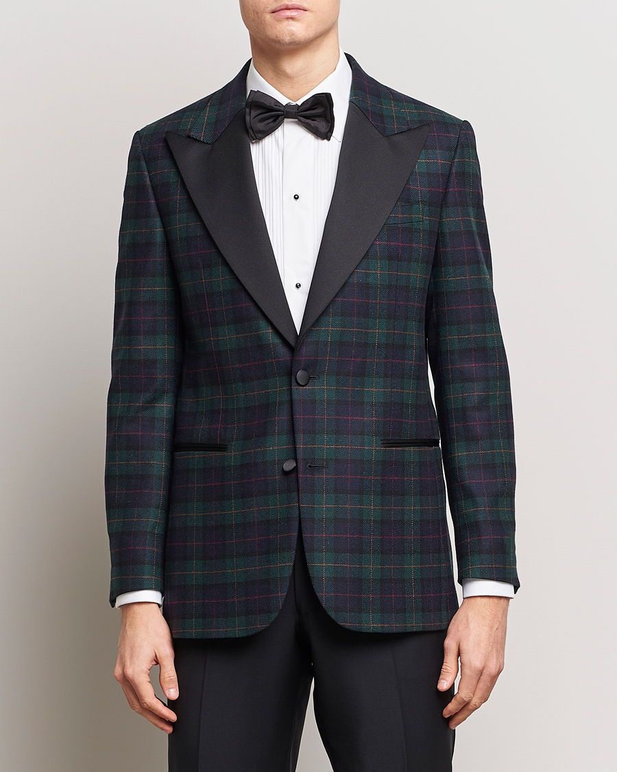 Heren | Blazers | Morris Heritage | Tartan Tuxedo Blazer Navy