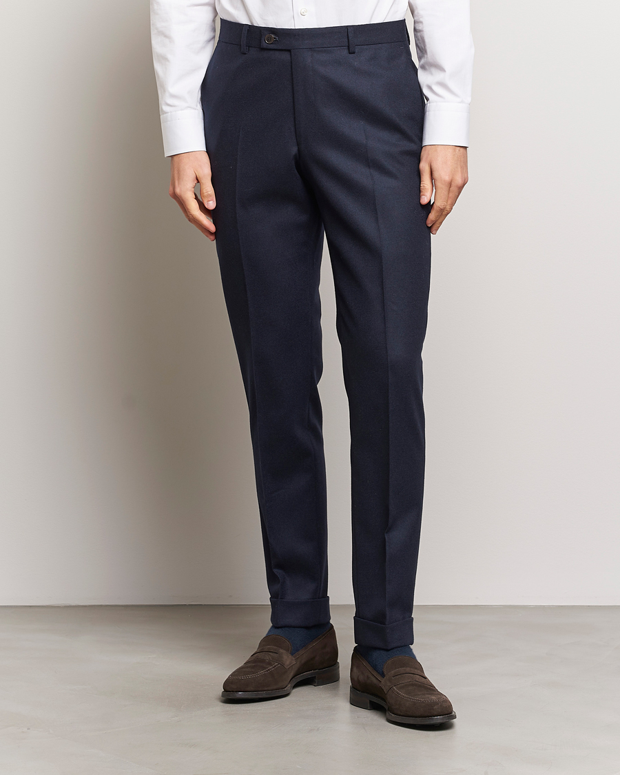 Heren | | Morris Heritage | Jack Flannel Trousers Navy