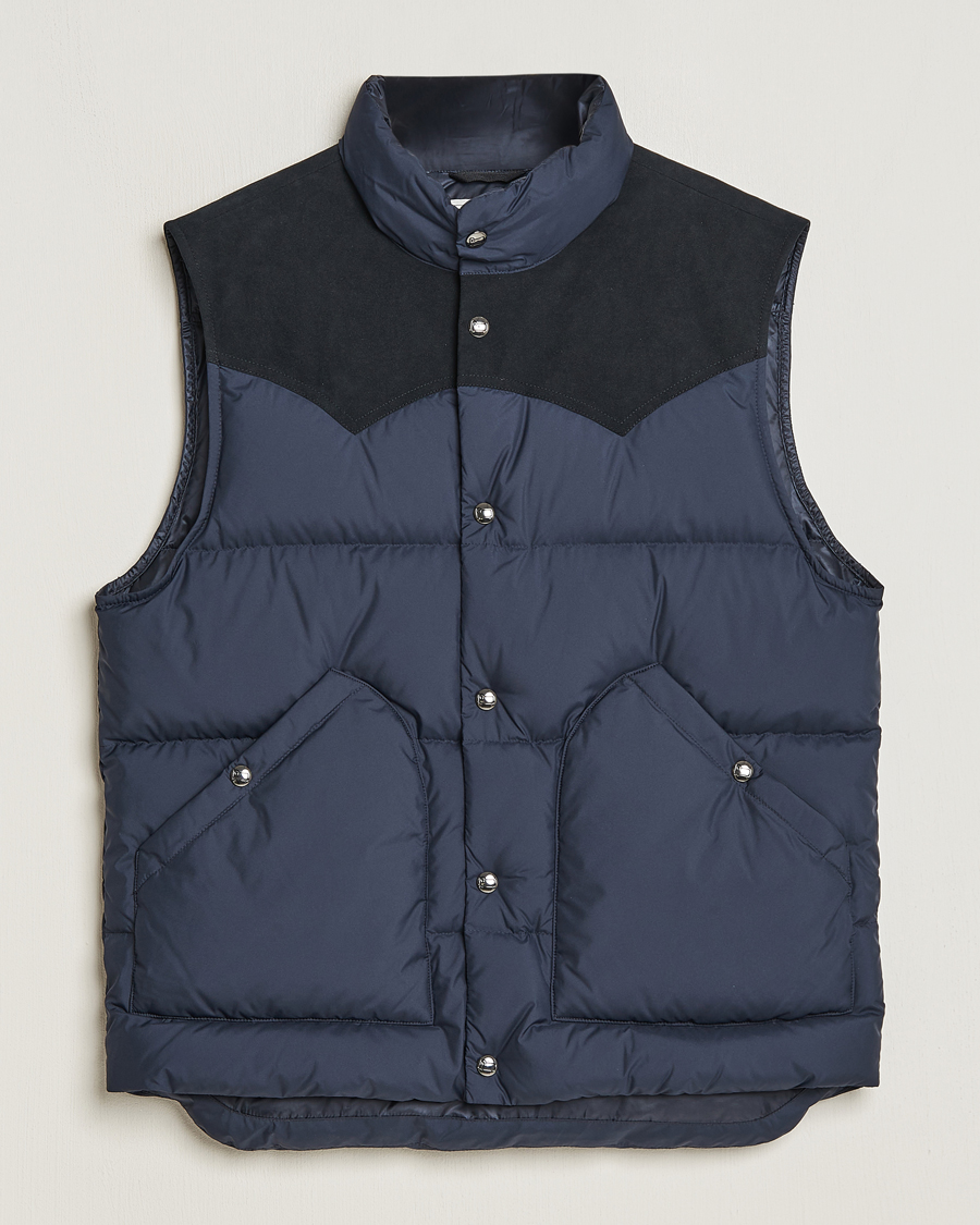 Heren | Jassen | Woolrich | Western Down Vest Melton Blue