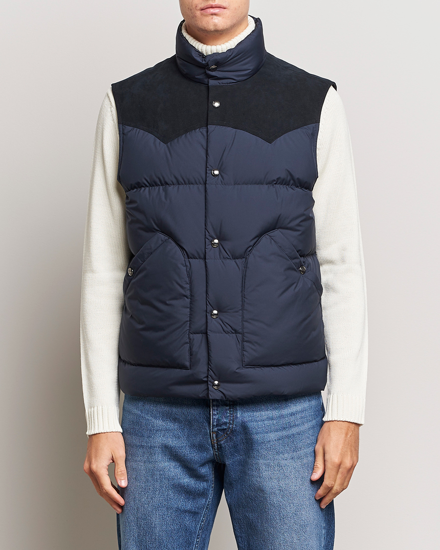 Heren | Jassen | Woolrich | Western Down Vest Melton Blue