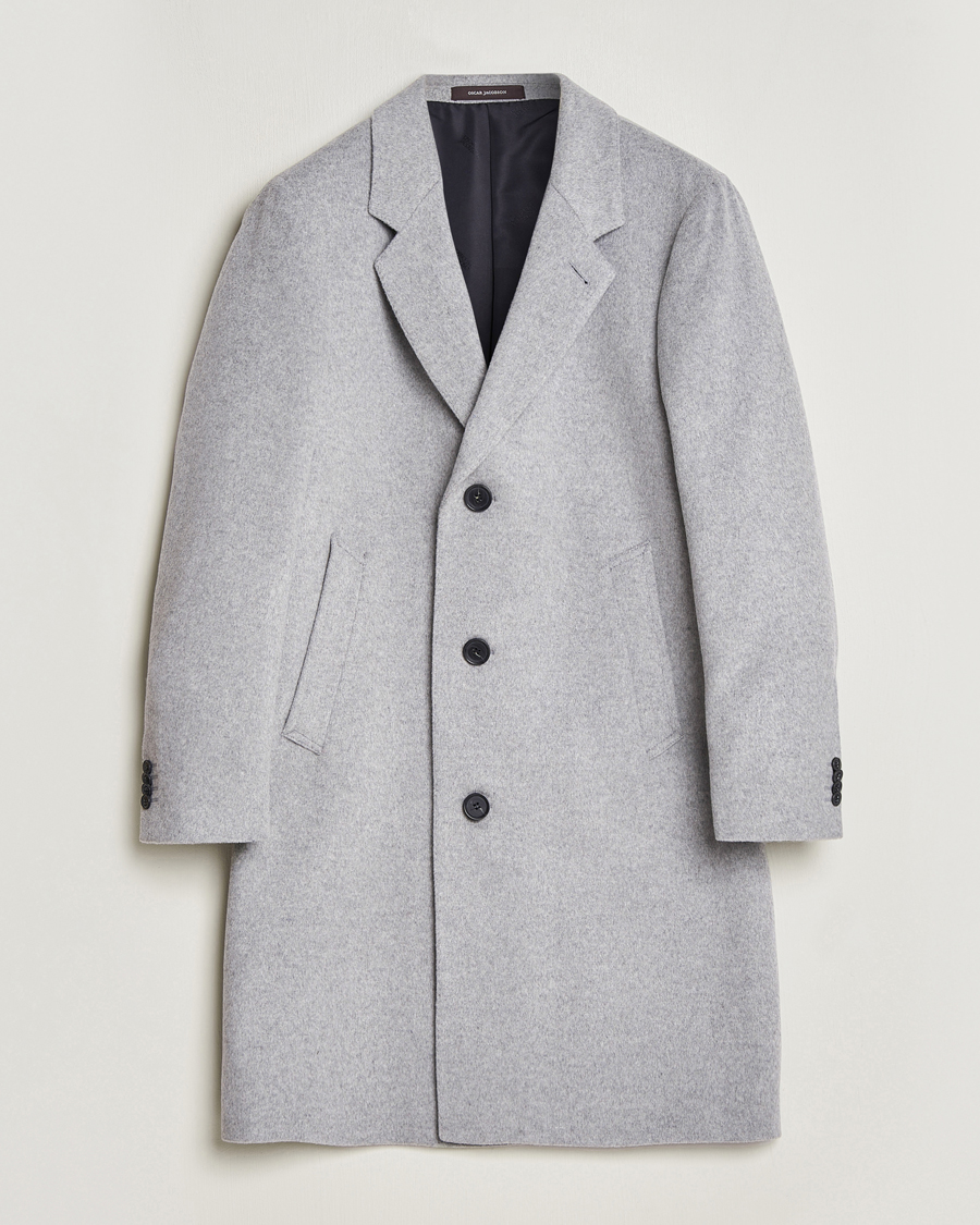 Heren | Jassen | Oscar Jacobson | Shaw Wool/Cashmere Coat Light Grey
