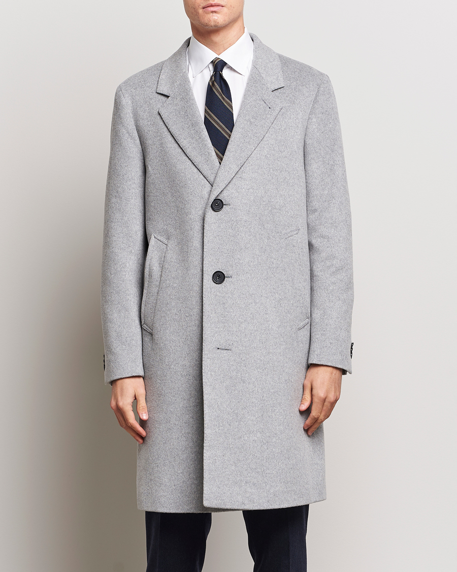 Heren | Jassen | Oscar Jacobson | Shaw Wool/Cashmere Coat Light Grey