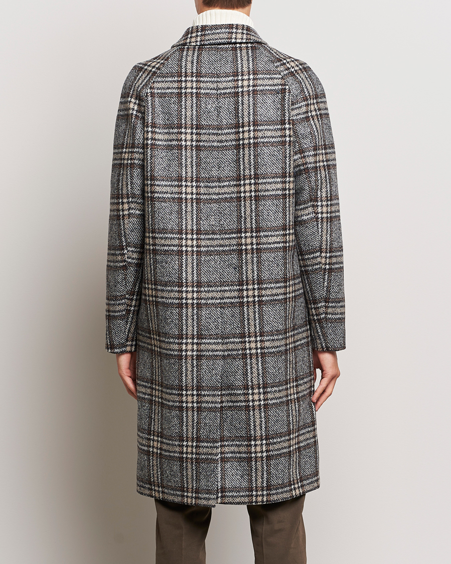 Heren | Jassen | Oscar Jacobson | Sala Checked Raglan Wool Coat Brown