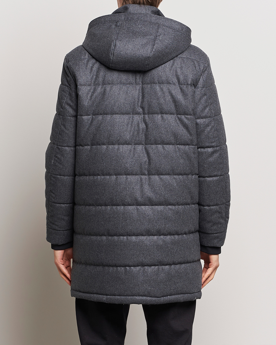Heren | Jassen | Oscar Jacobson | Stormar Padded Wool Parka Grey Melange